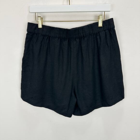 J.Crew Linen Blend Pull On Short High Waist Pockets Lightweight Black Small NWT - Picture 7 of 11